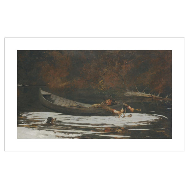 «Hound and Hunter» par Winslow Homer - impression giclée encadrée, H 26,98 po x l 41,5 po