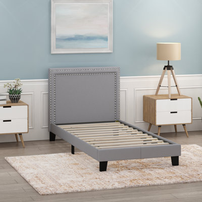Alpern Upholstered Double Row Nail Head Bed Frame