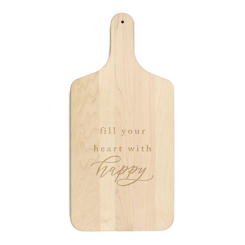 Fill Your Heart Paddle Cutting Board, Maple