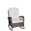 Fauteuil d'extérieur avec coussin moelleux et résistant - Fauteuil à bascule de jardin large en PE pour terrasse et patio