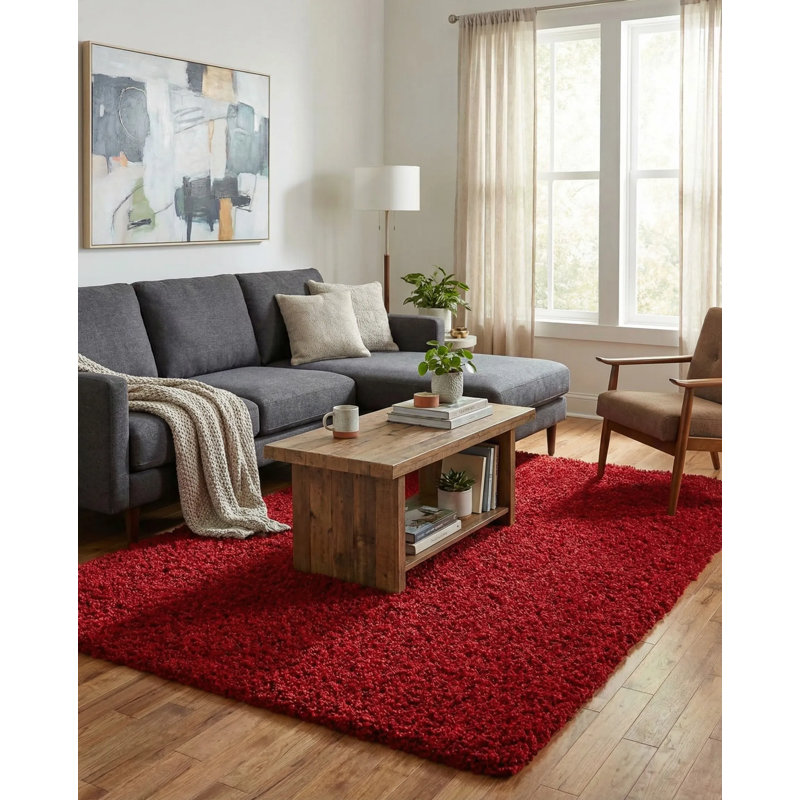 Tapis rouge cerise Angeline, Rectangle 5 pi 3 po x 8 pi