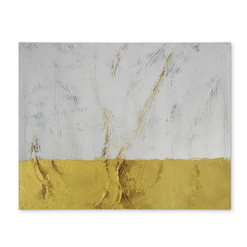 Golden Shine Abstract Modern White Polyester Placemat | Home Decor