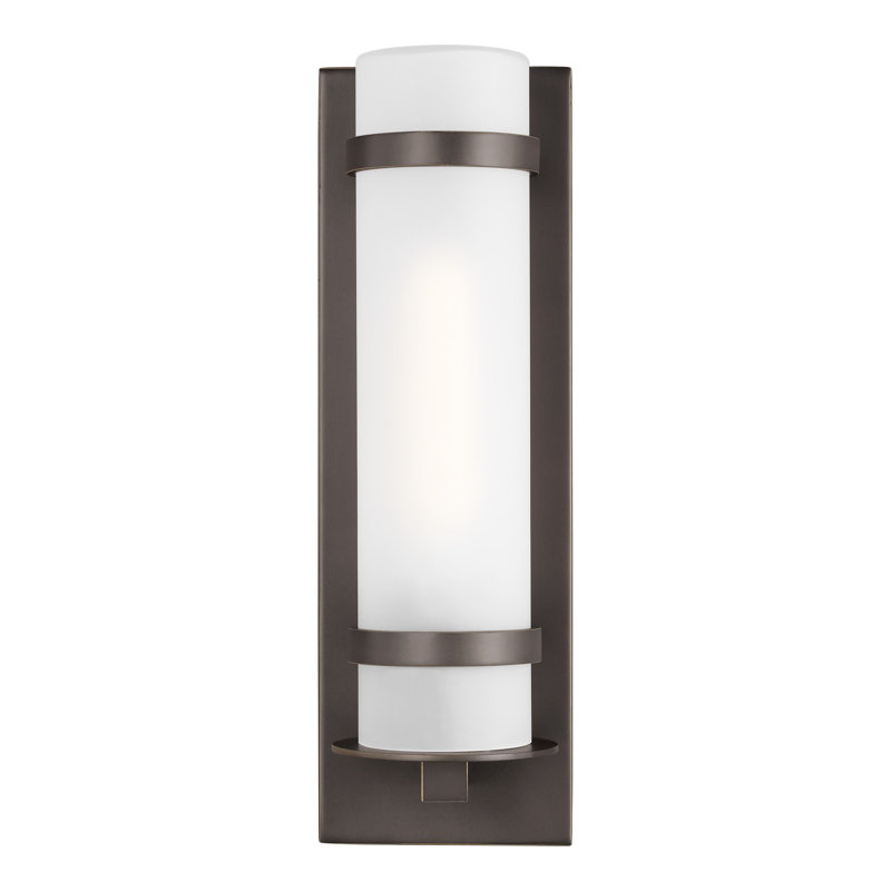 Petite lanterne murale Alban , Bronze antique, H 14 po x l 4,5 po x P 4,125 po, Oui