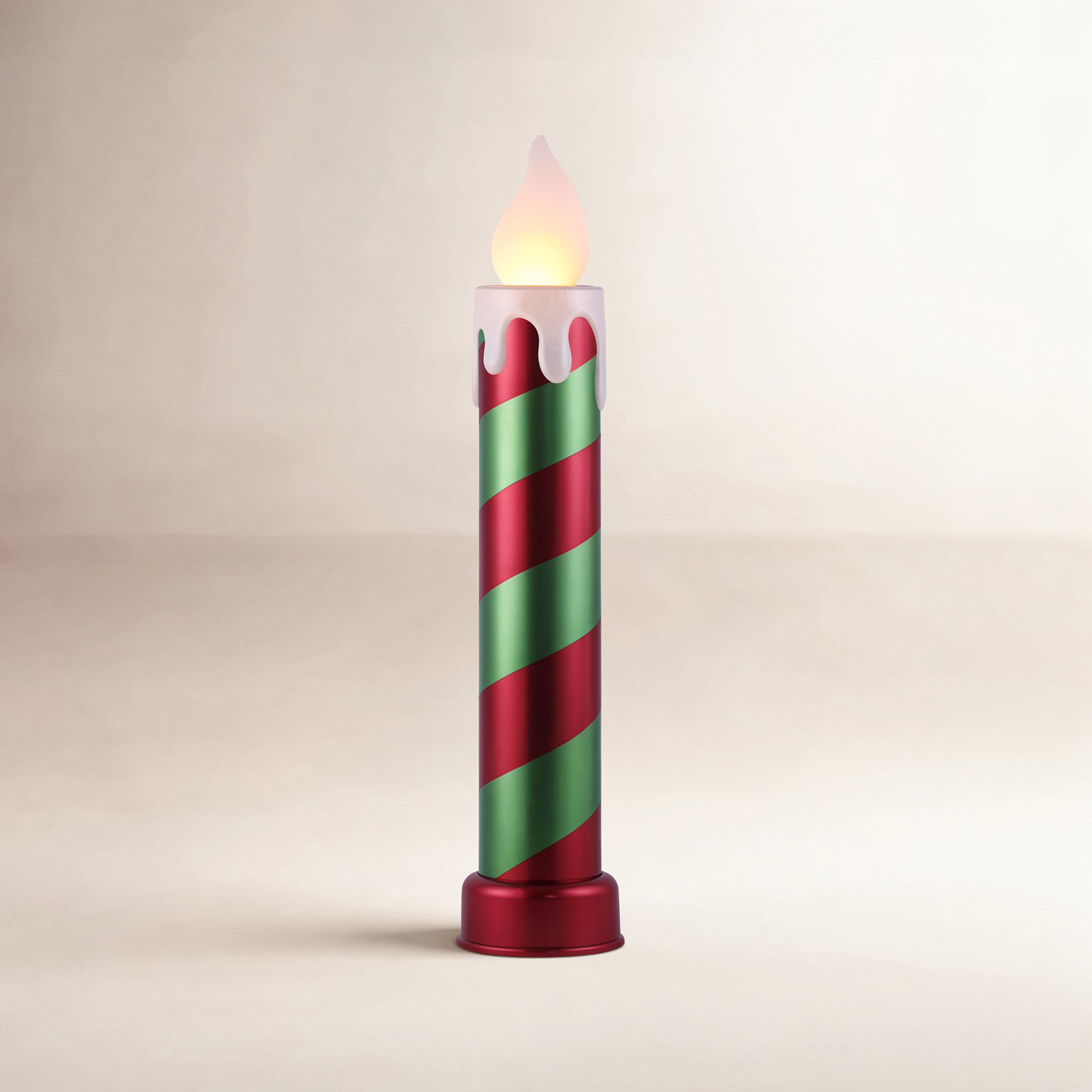 Outdoor 36" Metallic Blow Mold Candle, Red/Green