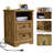 25.6" Tall Farmhouse Nightstand With Charging Station, Wood End Table Dresser With 2 Drawers, Built-In Outlets-2107011457
