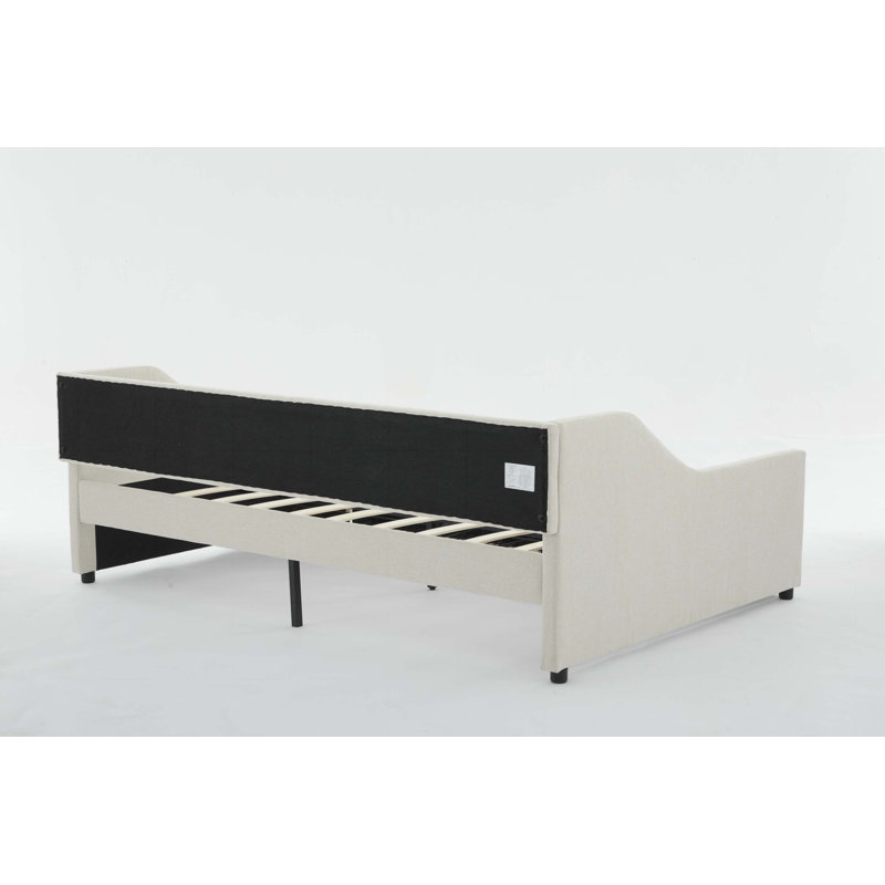 Canapé-lit d'angle rembourré avec tiroirs, Beige