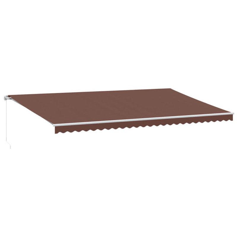Dakota Fields Polyester Cover Retractable Patio Awning, Solid Colour, Brown, 600cm W x 300cm D