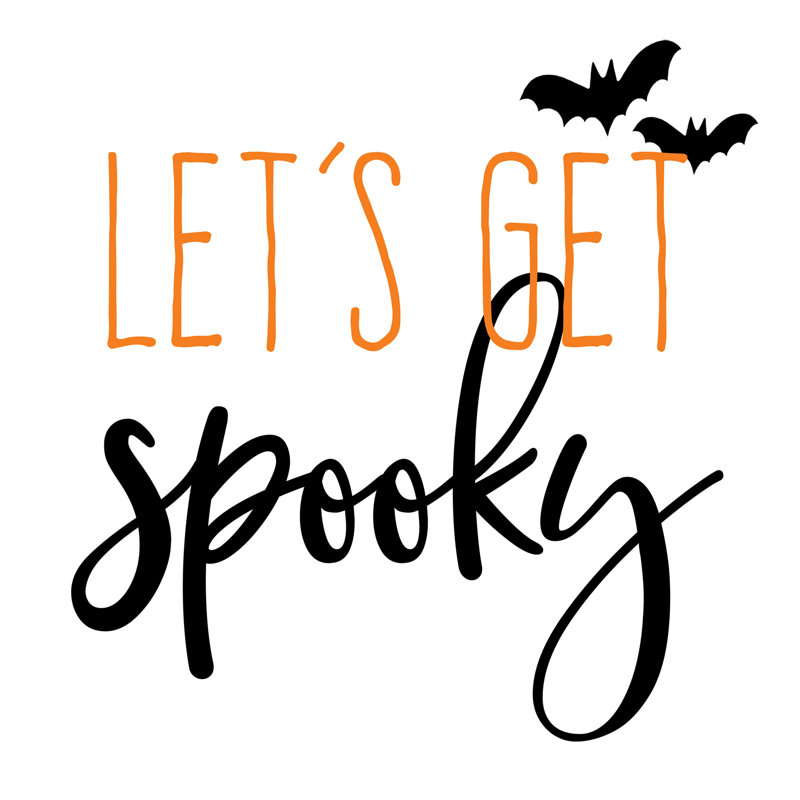 Lets Get Spooky Black And Orange Bats - Wrapped Canvas Print, 30cm H x 30cm W x 3.8cm D