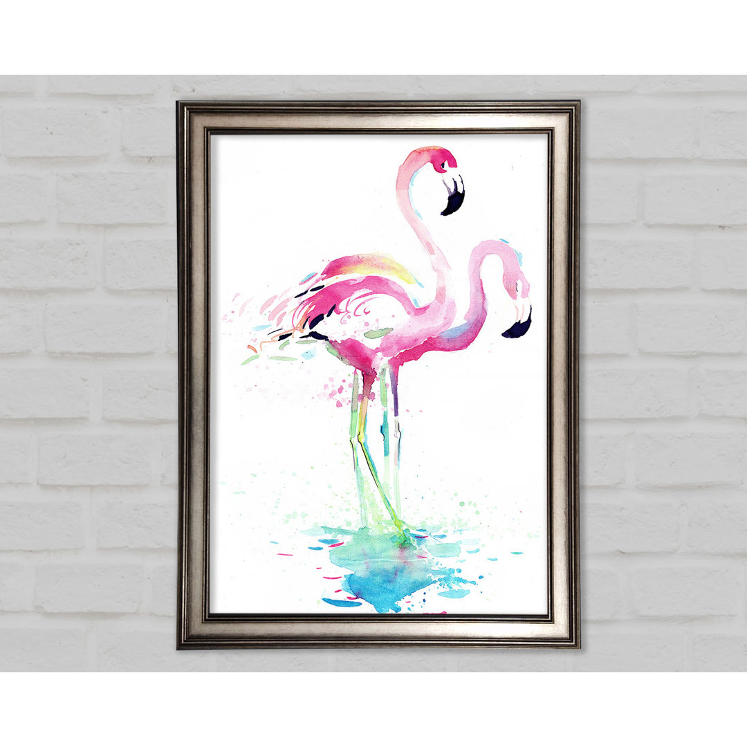 Flamingo Aquarell - Druck