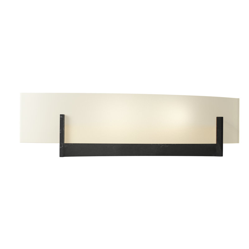 Axis 2 - Light Flush Mounted Scone, Black, Opal,  4.5" H x 17.3" W x 3.5" D