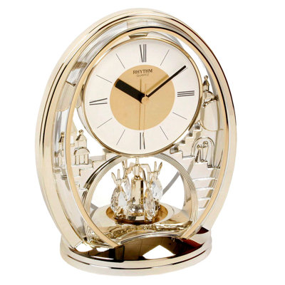Vintondale Roman Numerical Plastic / Acrylic Quartz Movement / Crystal Tabletop Clock Gold