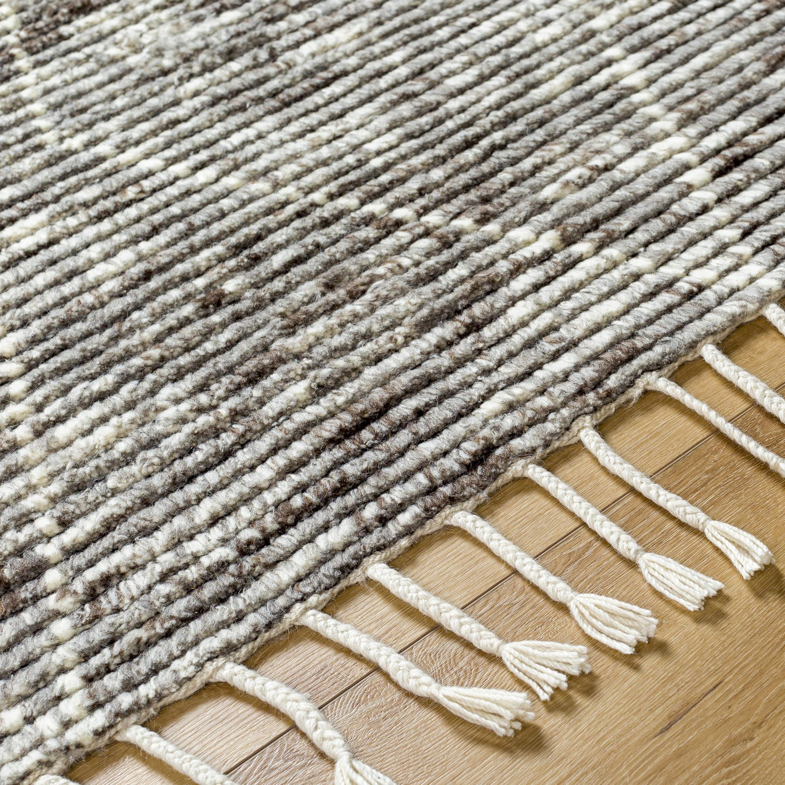 Talon Hand-Knotted Geometric Gray Rug, Rectangle 2' x 3'