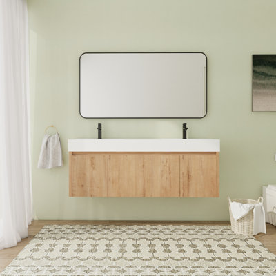 Bronnen 59.17'' Double Bathroom Vanity with Resin Top