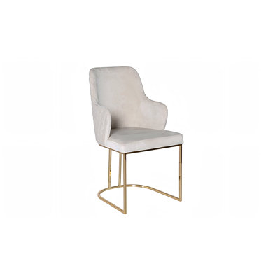 Fauteuil rembourré en tissu blanc