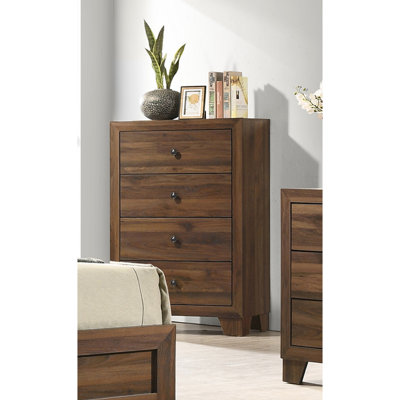 Mobilier de chambre rustique en bois de cerisier brun rustique 1 pièce