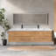 Ensemble de meuble-lavabo mural double avec comptoir et 4 tiroirs coulissants 84 po Aeris