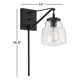 Gionelli Single Light Glass Steel Dimmable Plug-in Swing Arm Sconce
