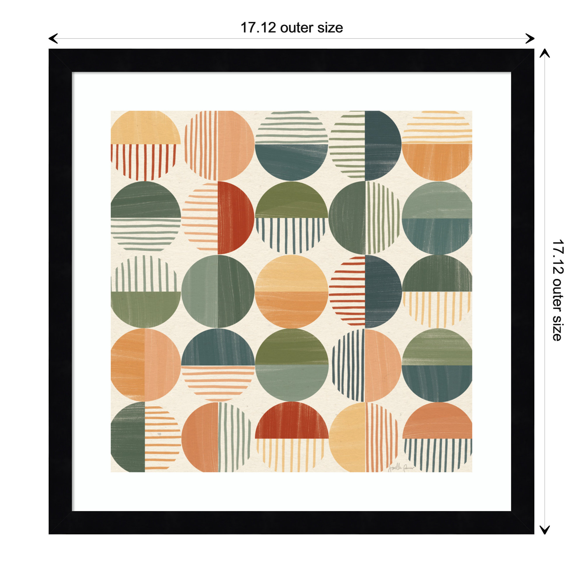 Born To Roam Pattern II, 17" H x 17" W x 1" D, Black