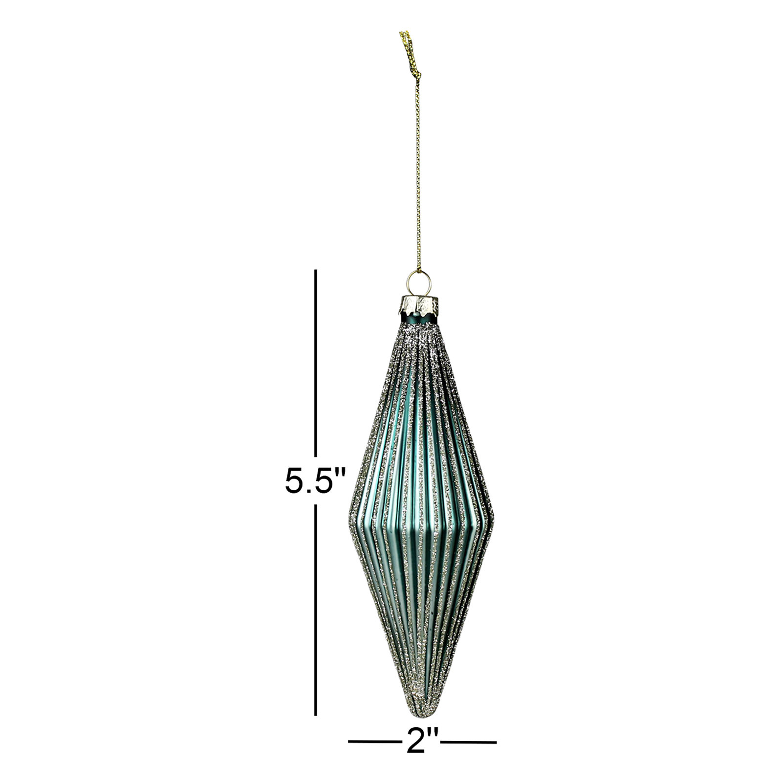 5.5'' Geometric Glass Trees & Wreaths Shatterproof Finial Ornament