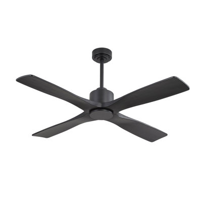 48 In. Dc Motor 4 Solid Wood Blades Indoor Ceiling Fan With Remote