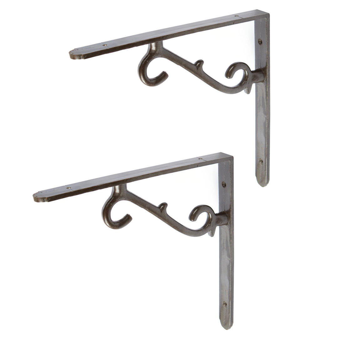 Hammer & Tongs - Scroll Iron Shelf Bracket - Raw