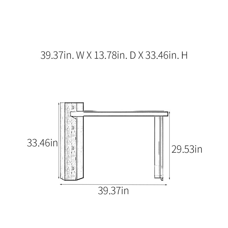 Console Retro Minimalist Art, H 33,46 po x l 39,37 po x P 13,78 po