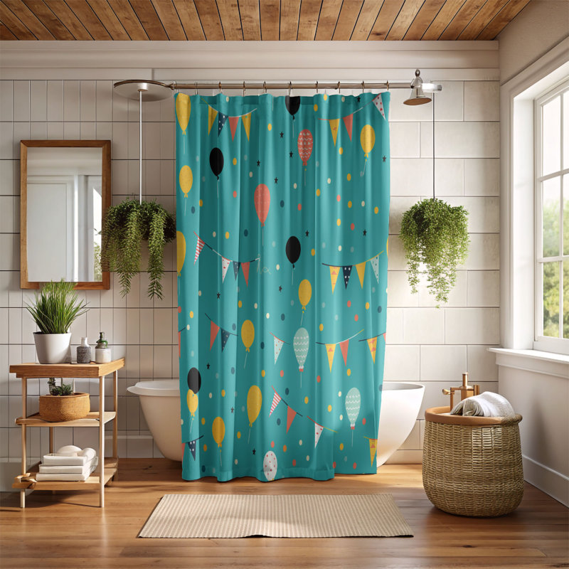 Rideau de douche Festive Party - Premium, H 74 po x l 71 po