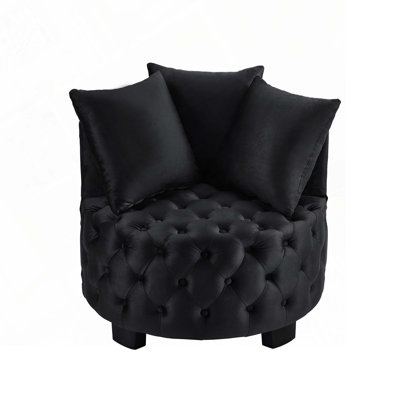 Upholstered Tufted Swivel Chair