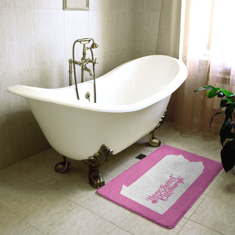 Tapis pour salle de bain pittsburgh pennsylvanie, l 21 po x L 34 po, Rose