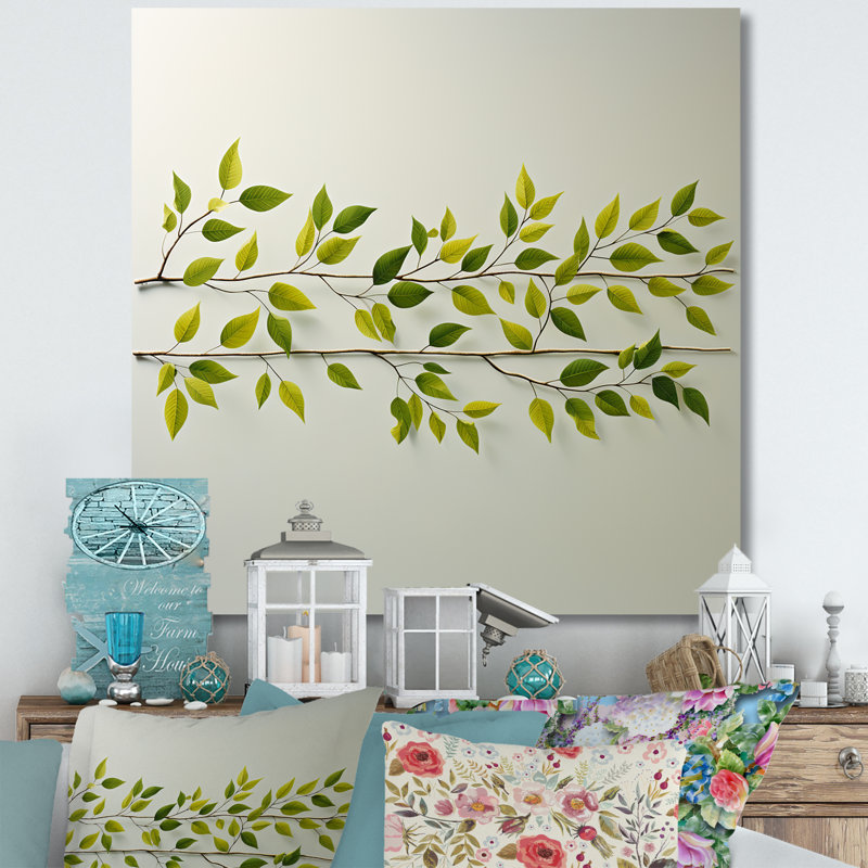Collage vert simple - imprimé, Toile tendue, H 36 po x l 36 po x P 1,5 po
