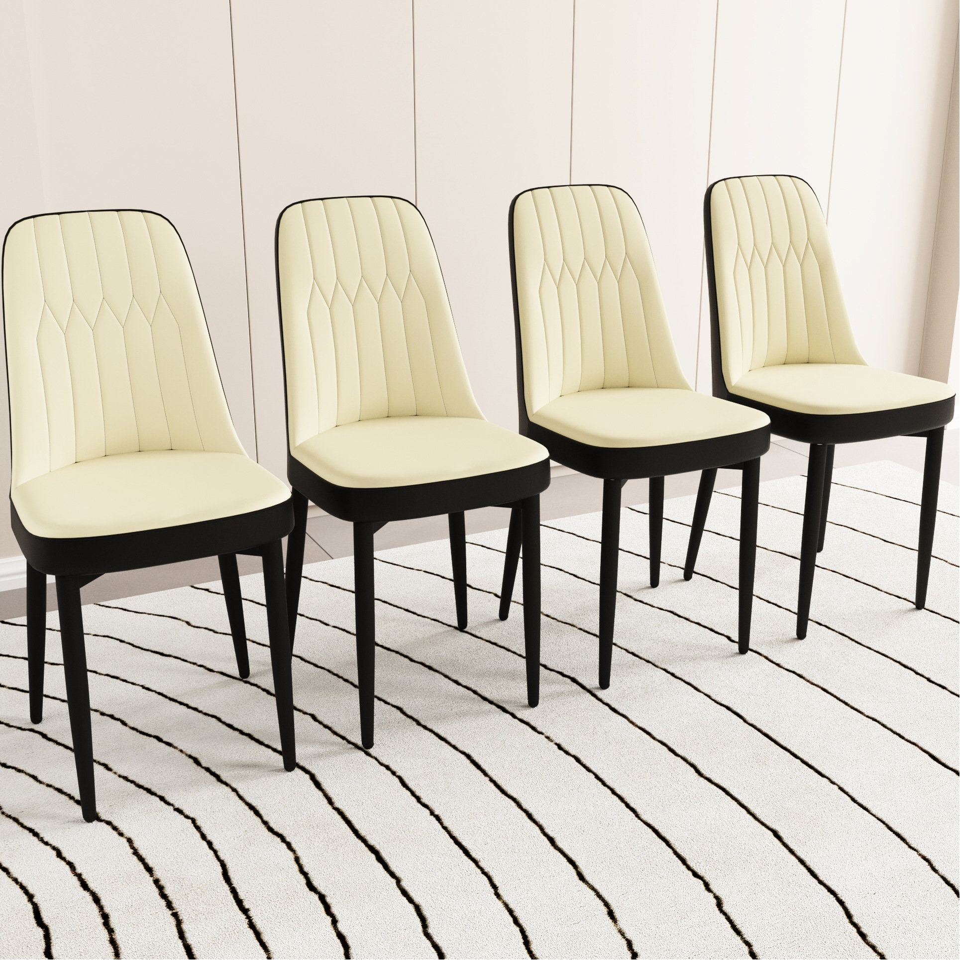 Wrought Studio™ 4 Dining Room Chairs - Pu Leather Upholstered ...