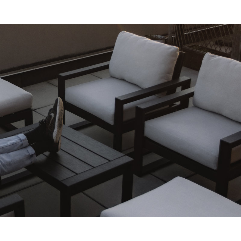 EDGE Club Chair, Dune Burlap/Teak