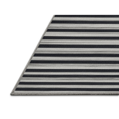  Tapis gris clair lavable à rayures gris foncé