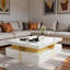 Table basse moderne carrée avec 4 tiroirs-692370475