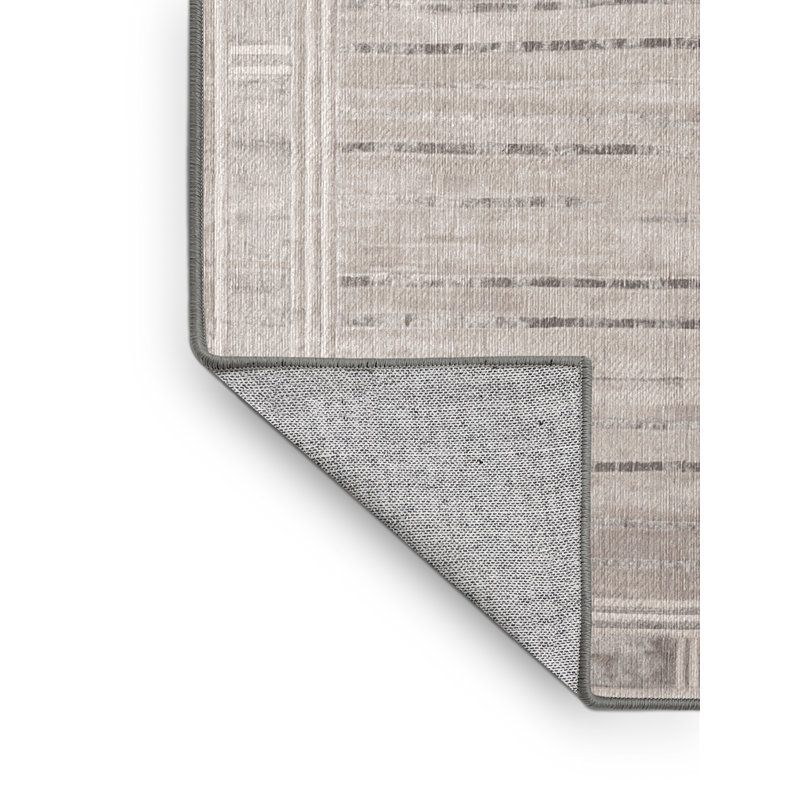 Machine Washable Gray Area Rug, Rectangle 6' x 9'