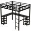 Lit mezzanine double avec bureau - Métal pour répondre aux besoins de votre chambre à coucher