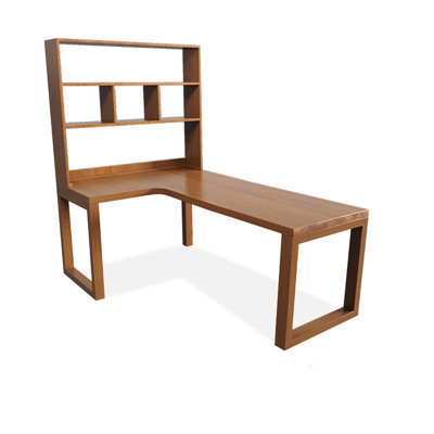 Bureau rectangulaire en bois massif brun noisette