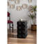 Grande table d'appoint de 23,21 po de style rétro, en bois noir, avec motif en sapin et hauteur-616361012
