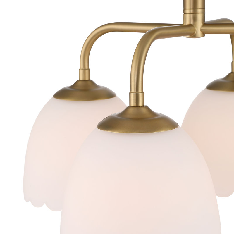 Plafonnier semi-encastré 4 lumières Dorinda, Brushed Champagne Brass