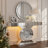 Mirrored Console Table With Led Light, 47.2'' Long Entryway Sofa Table With O-shaped Base, Modern Accent Narrow Table With Large Drawer For Living Room, Hallway, Foyer, Entrance-1691558096