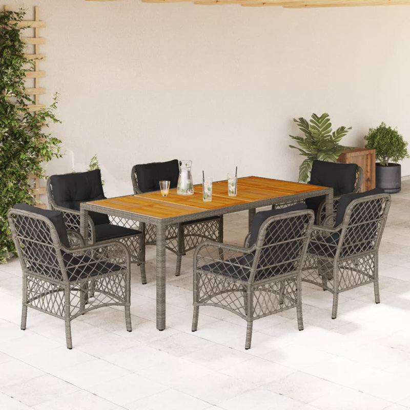  Garden Dining Set Grey