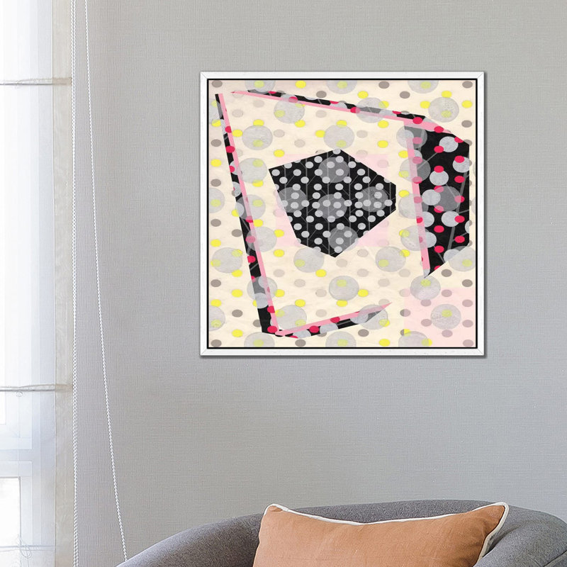 All The Dots by Pamela Staker - Painting on Canvas, White Framed, 66.04 cm H x 66.04 cm W