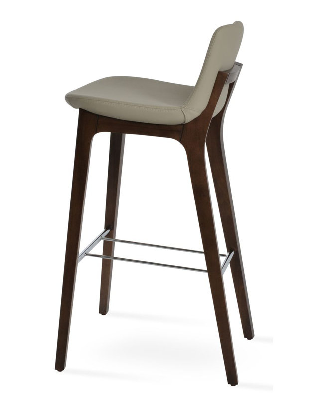 Pera HB Wood Bar & Counter Stool, Bar Stool (29" Seat Height), Bone PPM