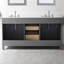 Meuble-lavabo double transitionnel gris Odilion-145547092