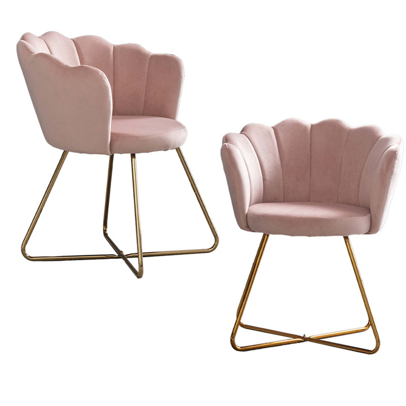 Chaise longue en velours 23,8 po, Velours rose