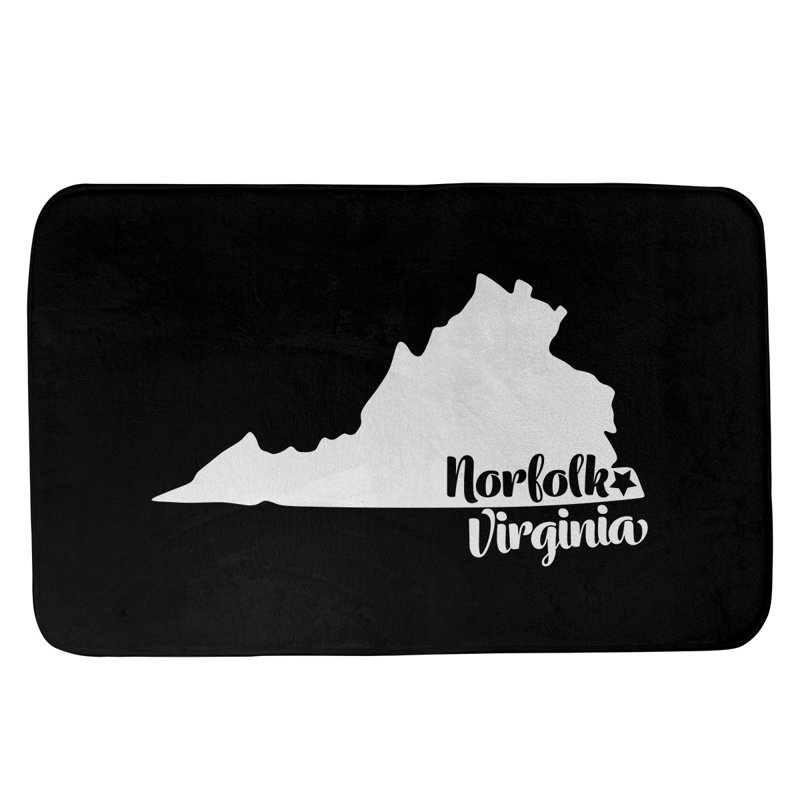 Tapis de bain antidérapant Colors, L 21 po x L 34 po, Norfolk, Virginie, Noir