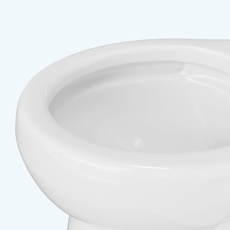 Toilette ronde deux pièces Comfort Comfort 19 po, chasse d'eau, siège à fermeture lente, pour petite salle de bain