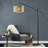 Doughty 76.5'' Black Arched Floor Lamp