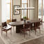 Ensemble de 2 chaises d'appoint luxueuses en bois massif brun