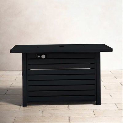 Steel Propane/Natural Gas Outdoor Fire Pit Table With Lid